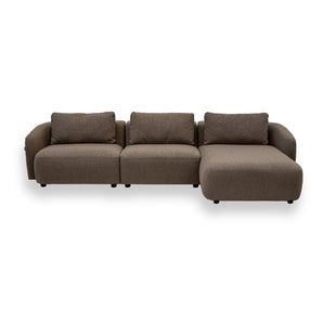 Nolio Modulsofa - Brun Bouclé med højrevendt chaiselong - 315 cm