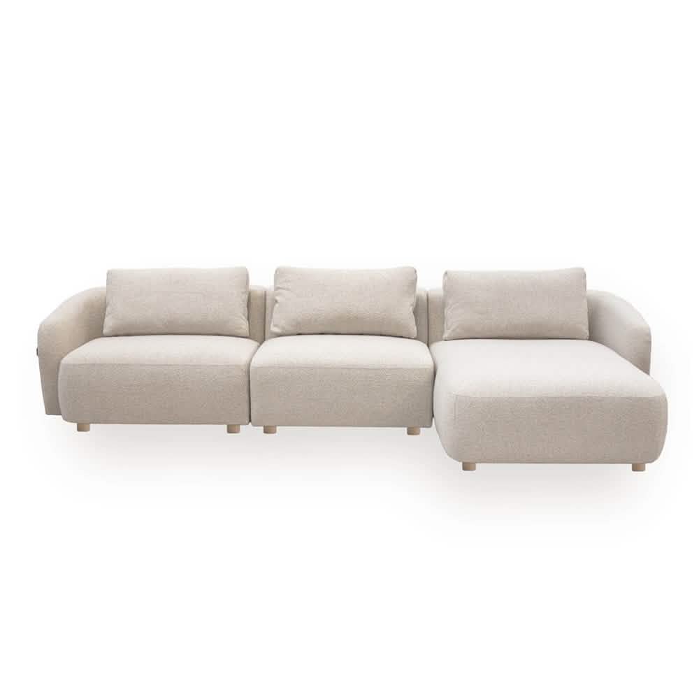Nolio Modulsofa - Beige Bouclé med højrevendt chaiselong - 315 cm