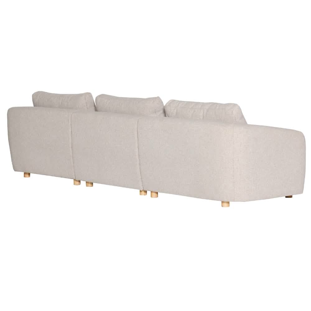 Nolio Modulsofa - Beige Bouclé med højrevendt chaiselong - 315 cm
