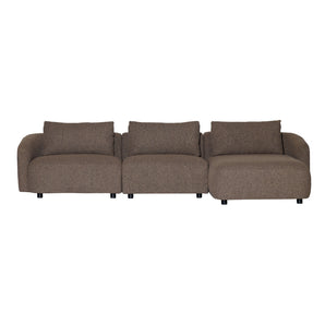 Nolio Modulsofa - Brun Bouclé med højrevendt chaiselong - 315 cm