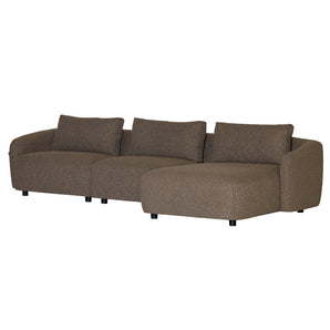 Nolio Modulsofa - Brun Bouclé med højrevendt chaiselong - 315 cm