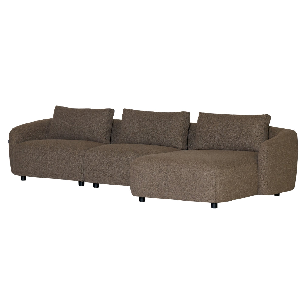 Nolio Modulsofa m. Chaiselong - Højrevendt - 315 cm - Brun Bouclé
