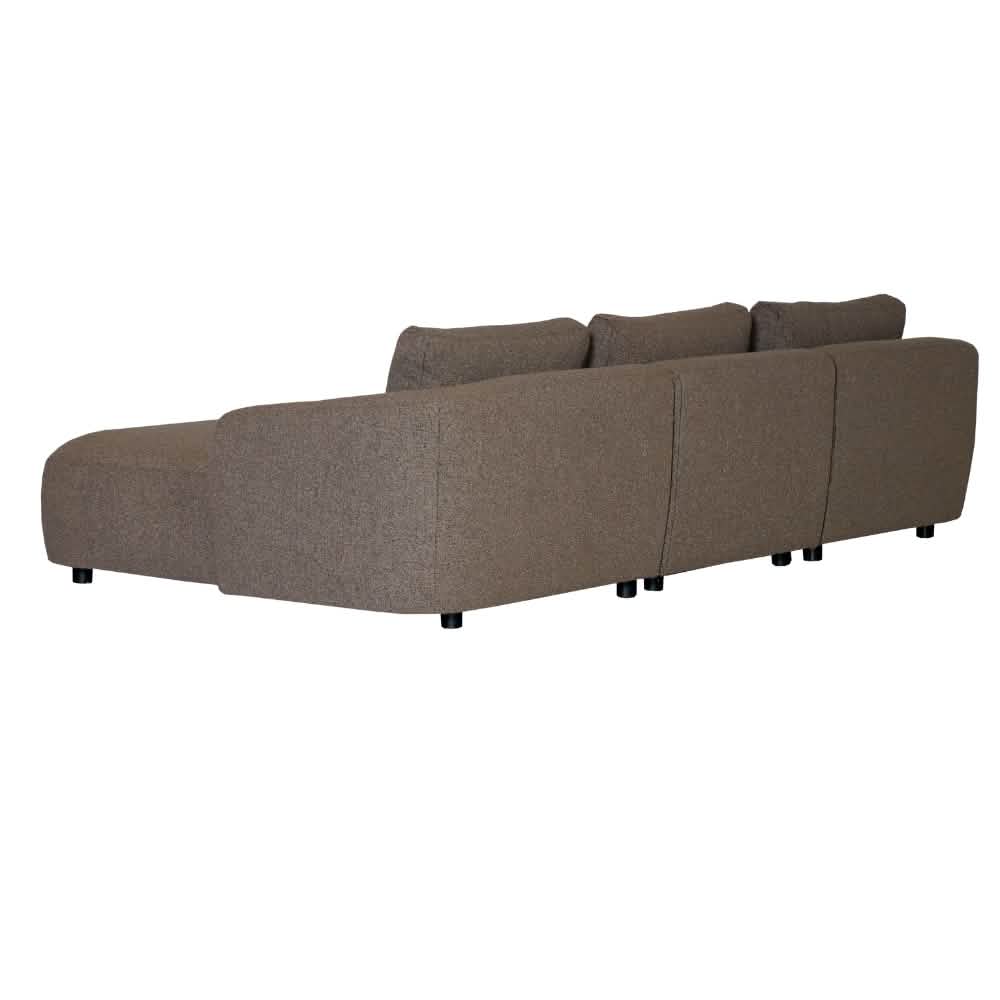 Nolio Modulsofa - Brun Bouclé med højrevendt chaiselong - 315 cm