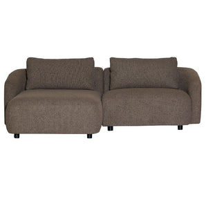 Nolio Modulsofa - Brun Bouclé med venstrevendt chaiselong - 220 cm
