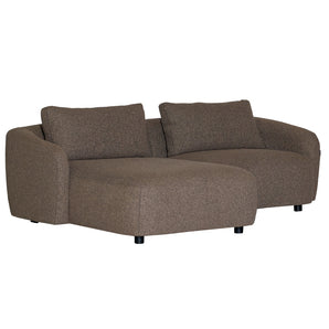 Nolio Modulsofa - Brun Bouclé med venstrevendt chaiselong - 220 cm