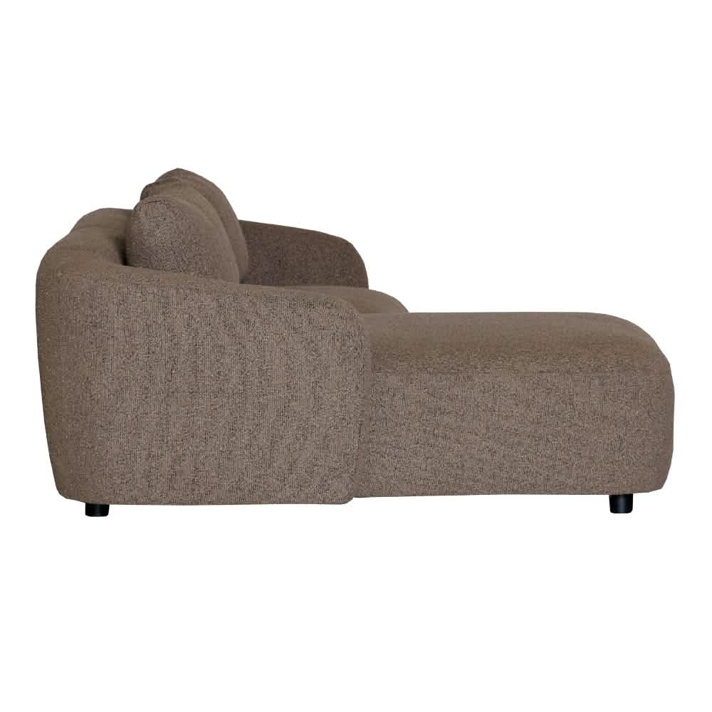 Nolio Modulsofa - Brun Bouclé med venstrevendt chaiselong - 220 cm