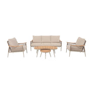 Norvik 5-pers. Loungesæt - Beige Reb