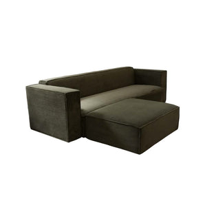 Ollie Sofa - Grøn bredriflet fløjl, 280 cm