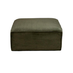 Ollie Puf - Grøn bredriflet fløjl - 110 x 90 cm