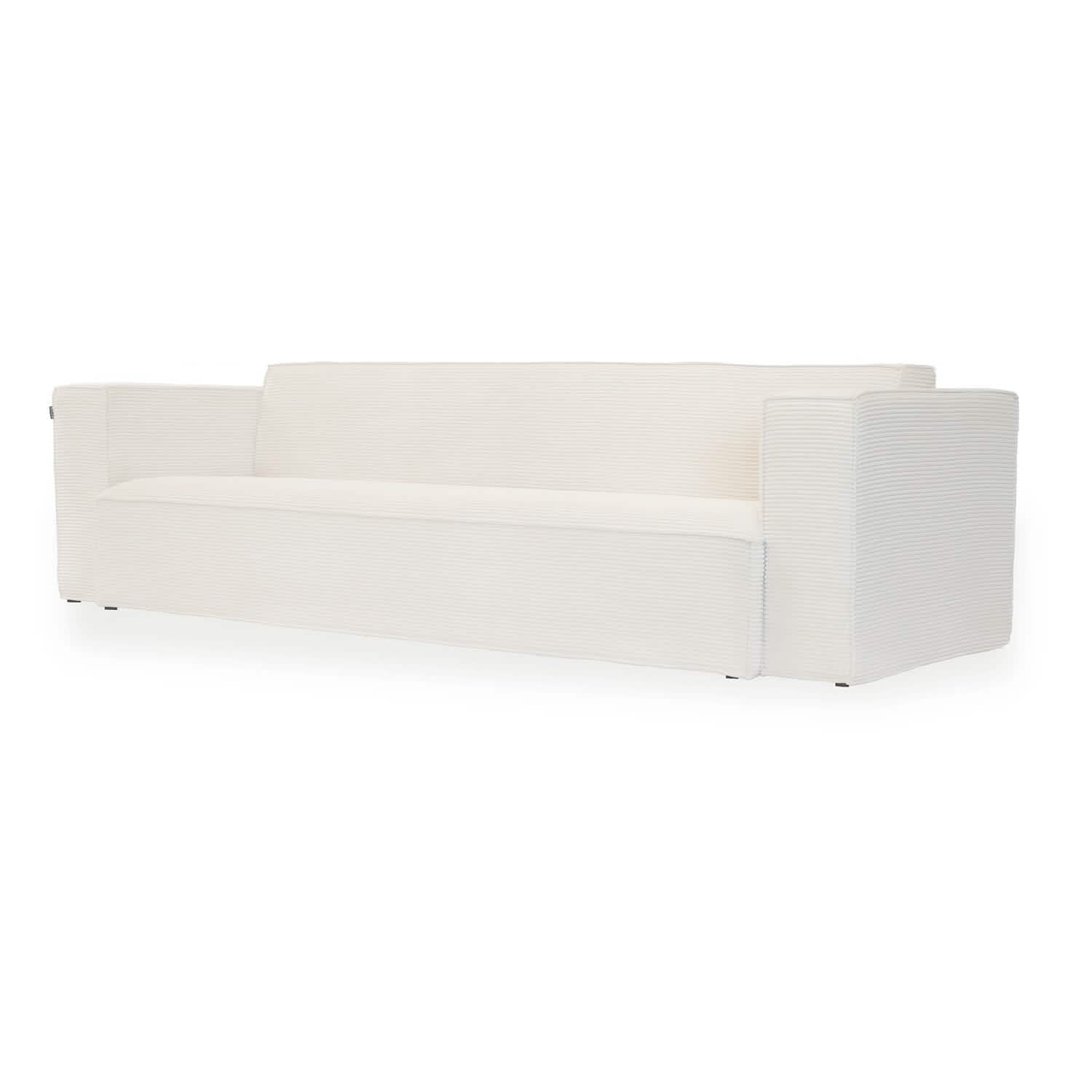 Ollie Sofa - Lys Bredriflet Fløjl, 280 cm