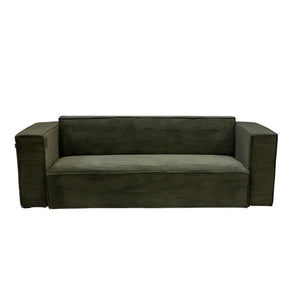 Ollie Sofa - Grøn bredriflet fløjl, 230 cm