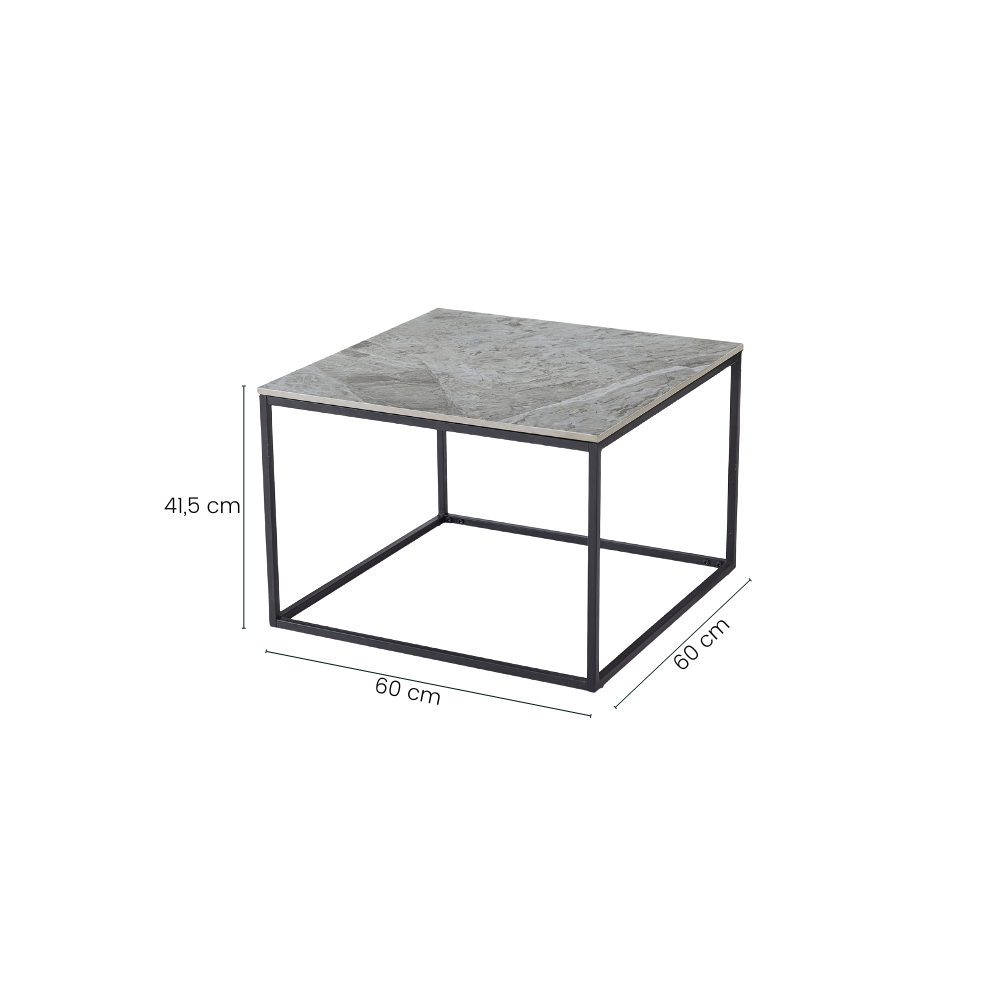 Victor Hjørnebord - 60 cm - Brun Keramik