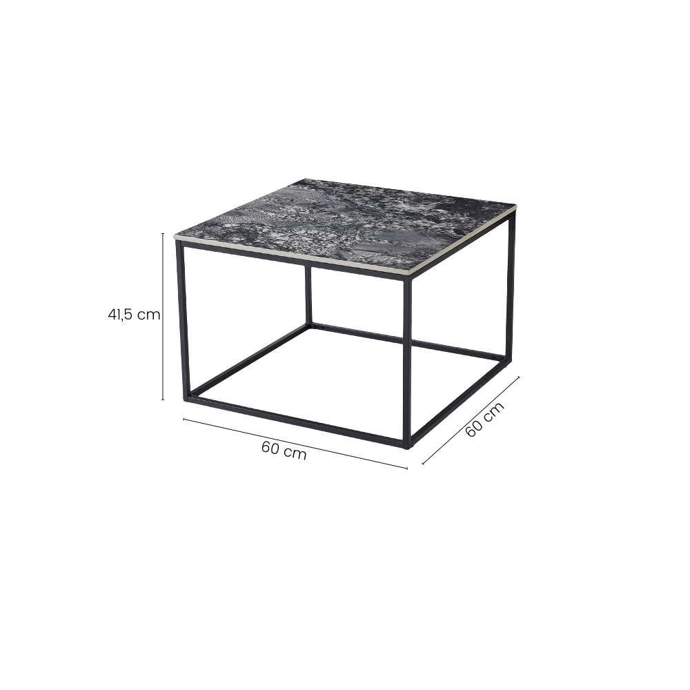 Victor Hjørnebord - 60 cm - Grå Keramik