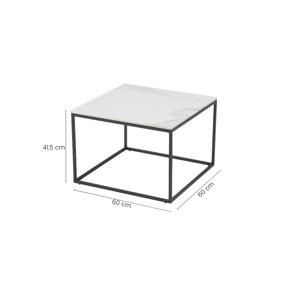 Victor Hjørnebord - 60 cm - Hvid Keramik