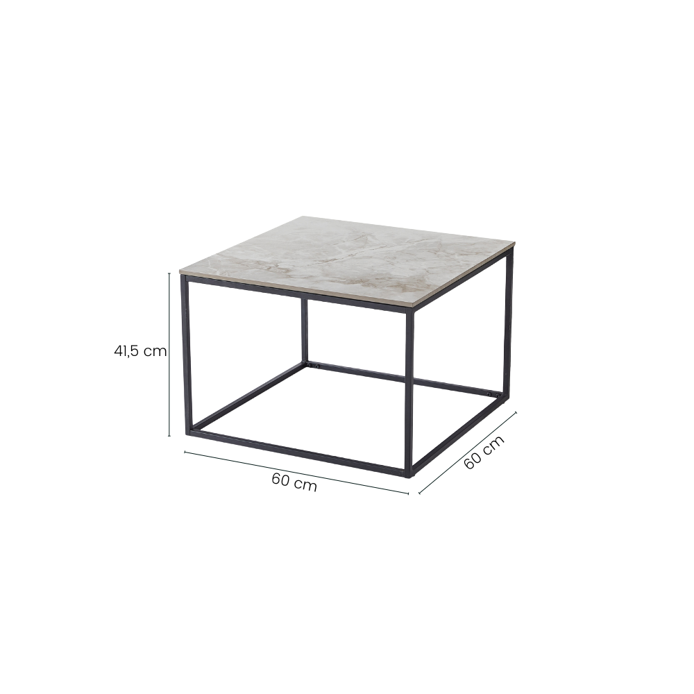 Victor Hjørnebord - 60 cm - Beige Keramik