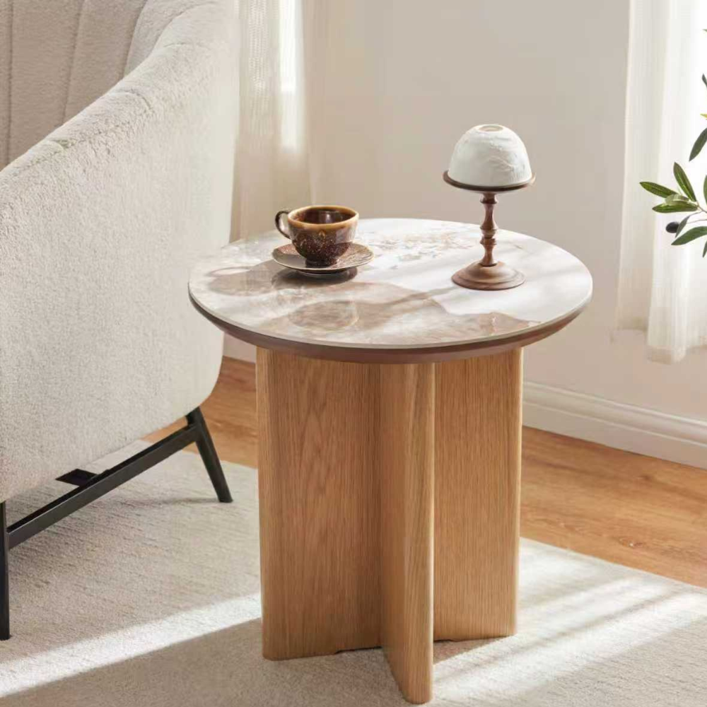 Rio Keramik Sidebord - Natur Eg Ø50 cm