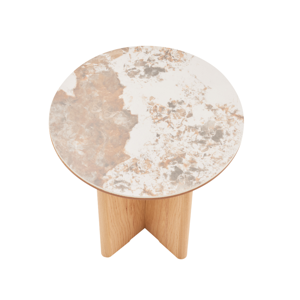 Rio Keramik Sidebord - Natur Eg Ø50 cm