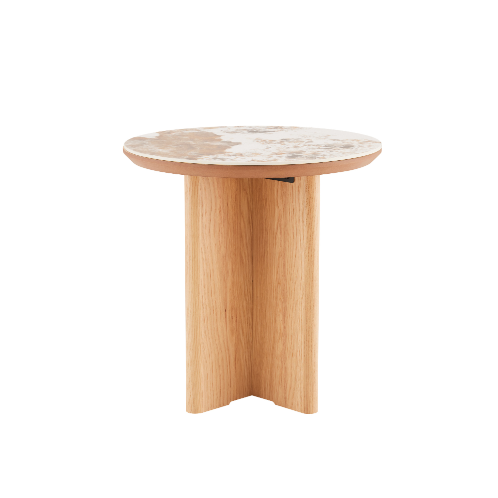 Rio Keramik Sidebord - Natur Eg Ø50 cm