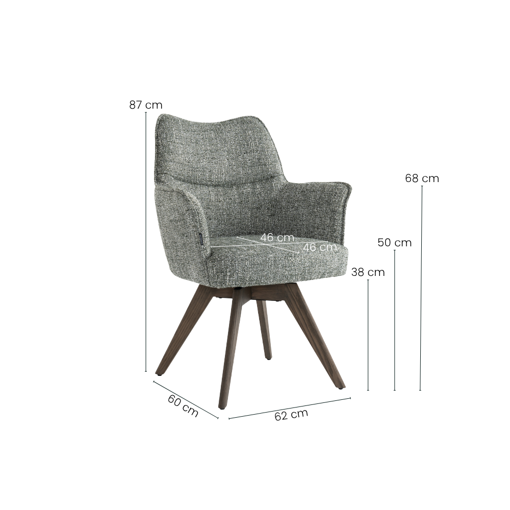 Selbu Spisebordsstol - Grøn Bouclé m. Smoked Eg Ben