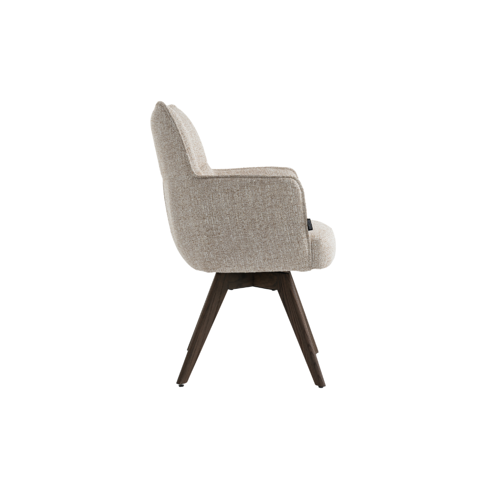 Selbu Spisebordsstol i Beige Bouclé m. Smoked eg ben