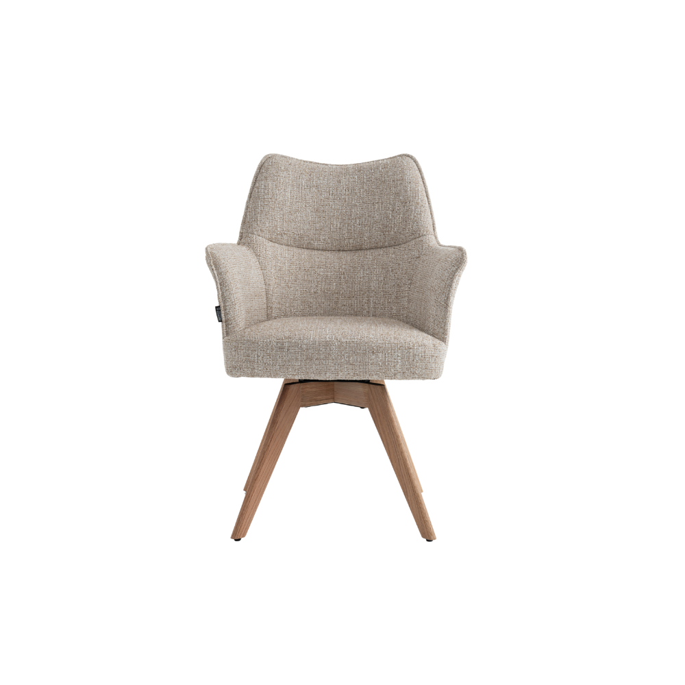 Selbu Spisebordsstol i Beige Bouclé m. Natur eg ben