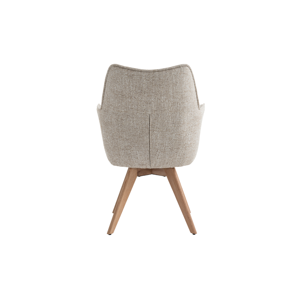 Selbu Spisebordsstol i Beige Bouclé m. Natur eg ben