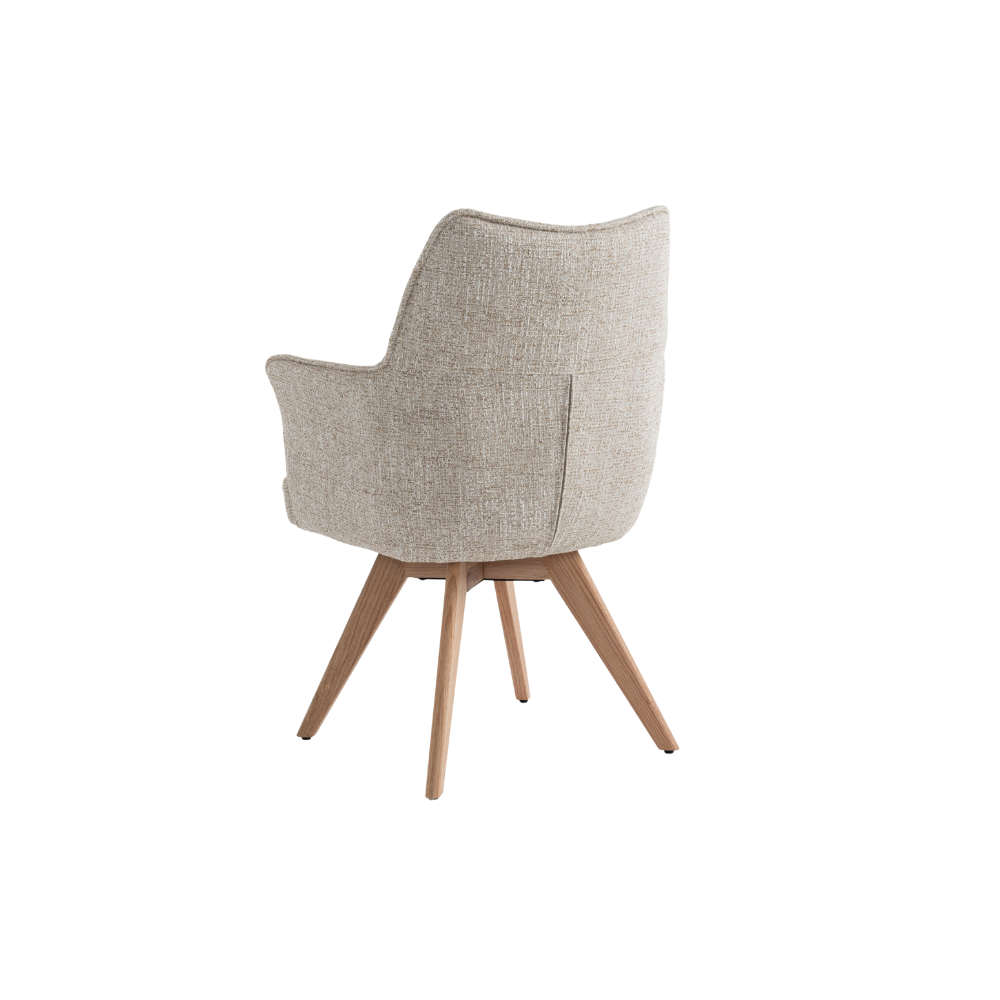 Selbu Spisebordsstol i Beige Bouclé m. Natur eg ben