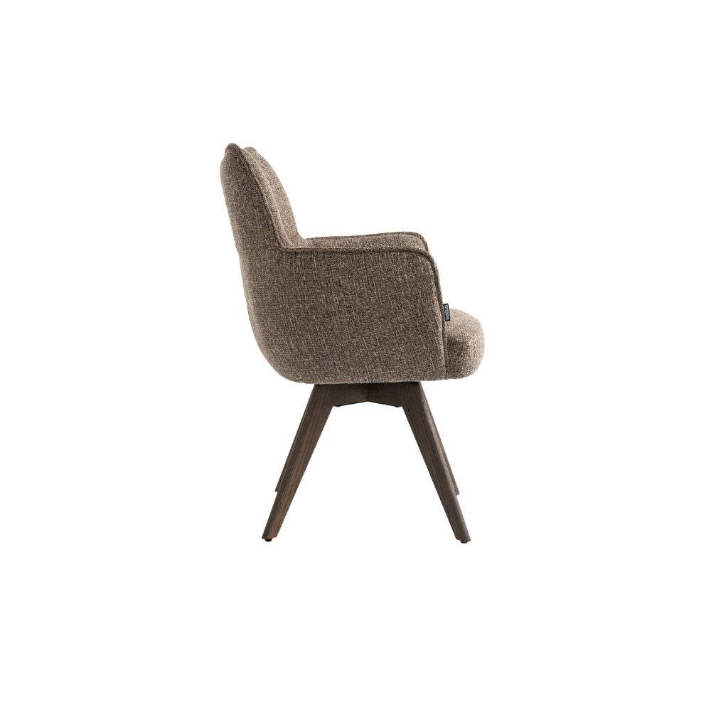 Selbu Spisebordsstol i Brun Bouclé m. Smoked eg ben