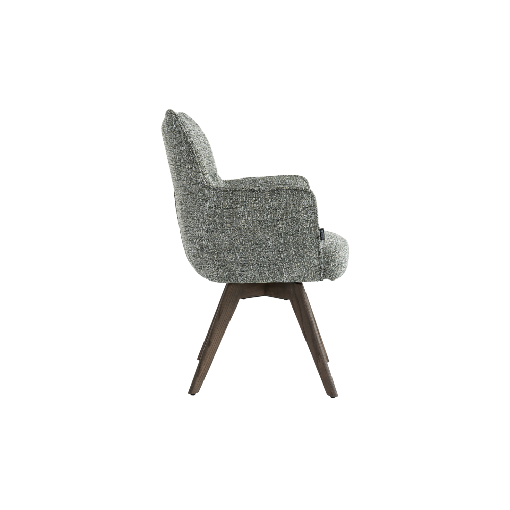 Selbu Spisebordsstol i Grøn Bouclé m. Smoked eg ben