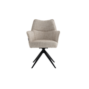 Selbu Spisebordsstol i Beige Bouclé m. Sorte metal ben