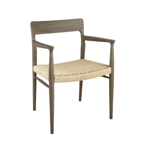 Snekka Spisebordsstol – Røget massiv ask m. fletsæde