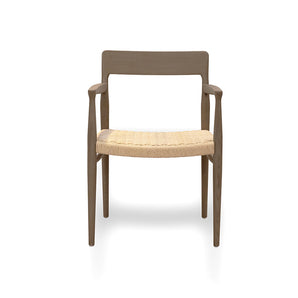 Snekka Spisebordsstol – Røget massiv ask m. fletsæde