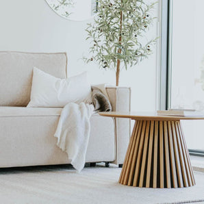 Måne Lamel Sofabord - Natur Eg Ø78 cm