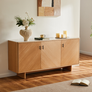 Tiva Skænk m. Keramik top - Natur Eg 160 cm