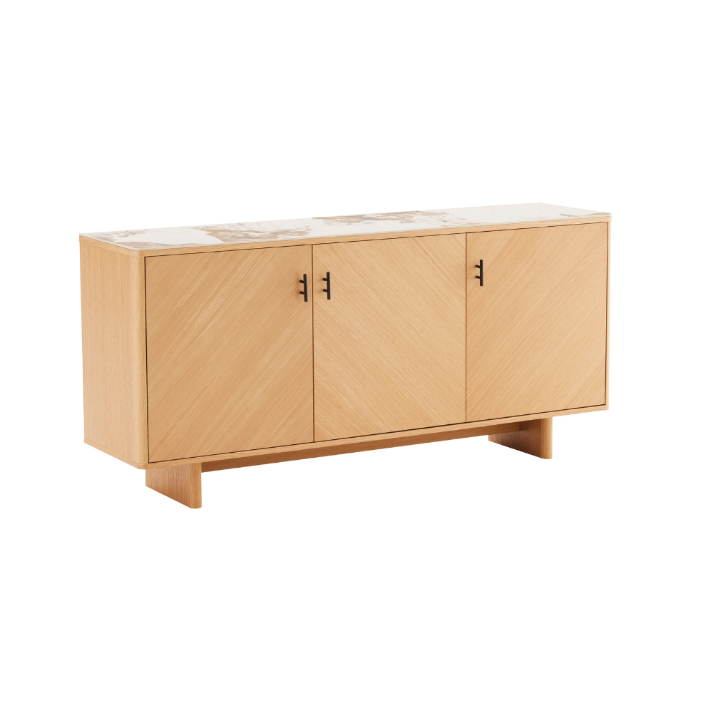 Tiva Skænk m. Keramik top - Natur Eg 160 cm