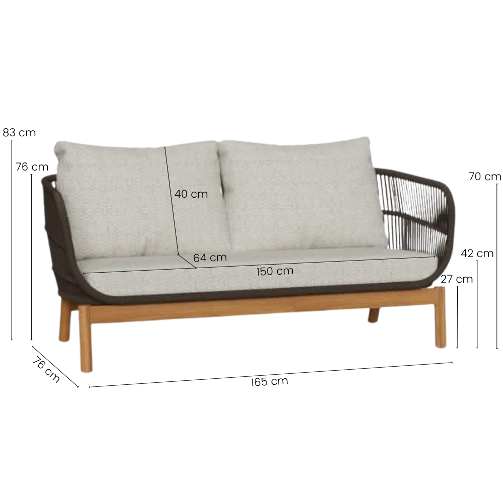 Tokheim 2-Pers. Loungesofa - Brun Reb