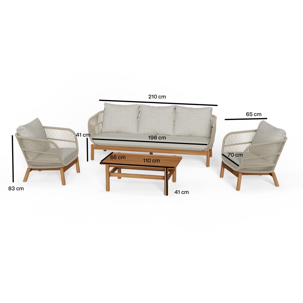 Tokheim Loungesæt, 5-pers. - Beige Reb