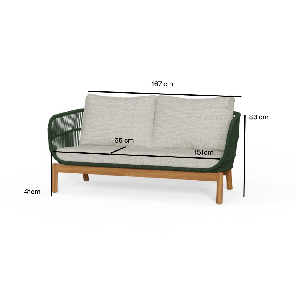 Tokheim 2-pers Loungesofa - Grøn Reb