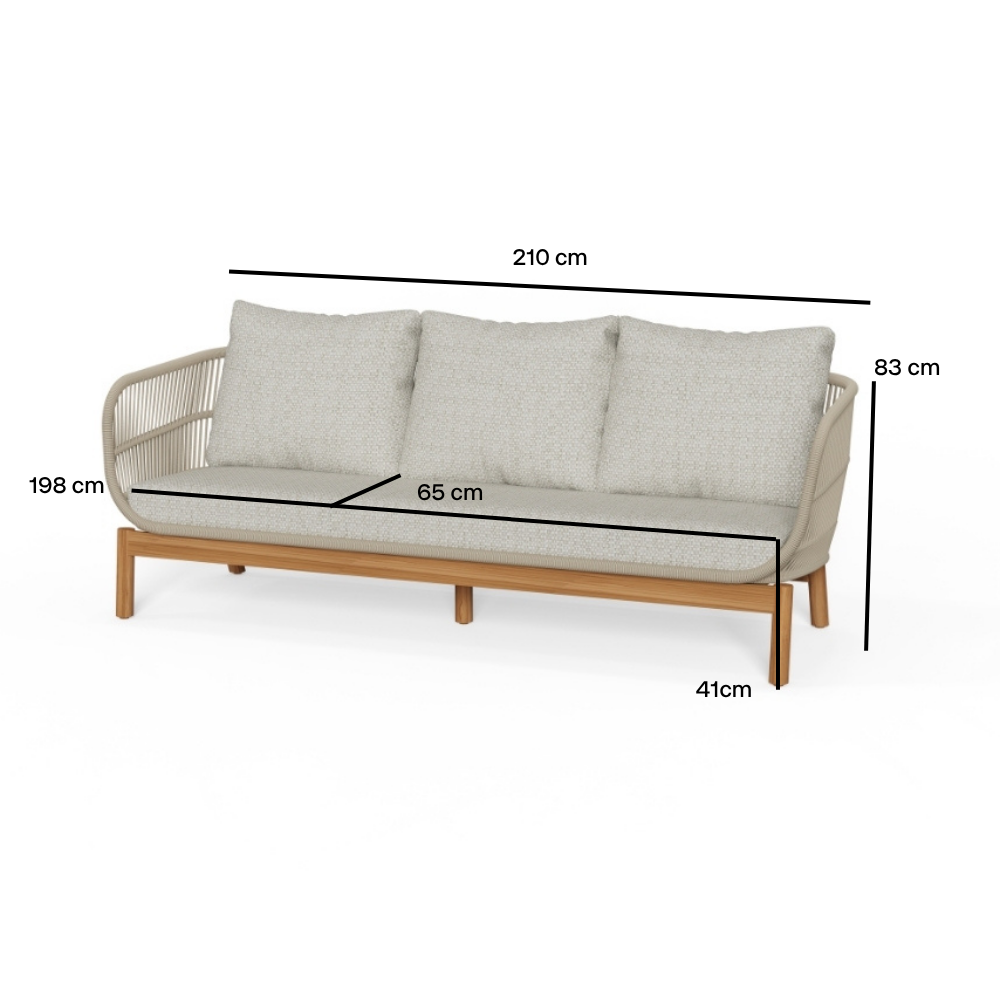Tokheim 3-pers Loungesofa - Beige Reb