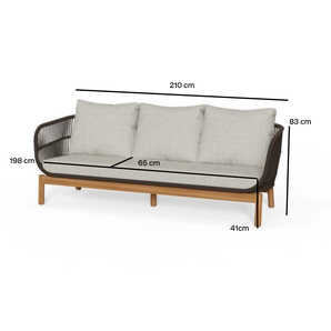 Tokheim 3-pers Loungesofa - Brun Reb