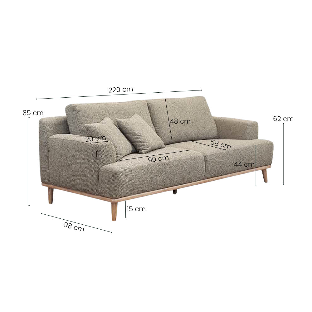 Tomson 3-pers. Sofa - Grøn/beige 220 cm
