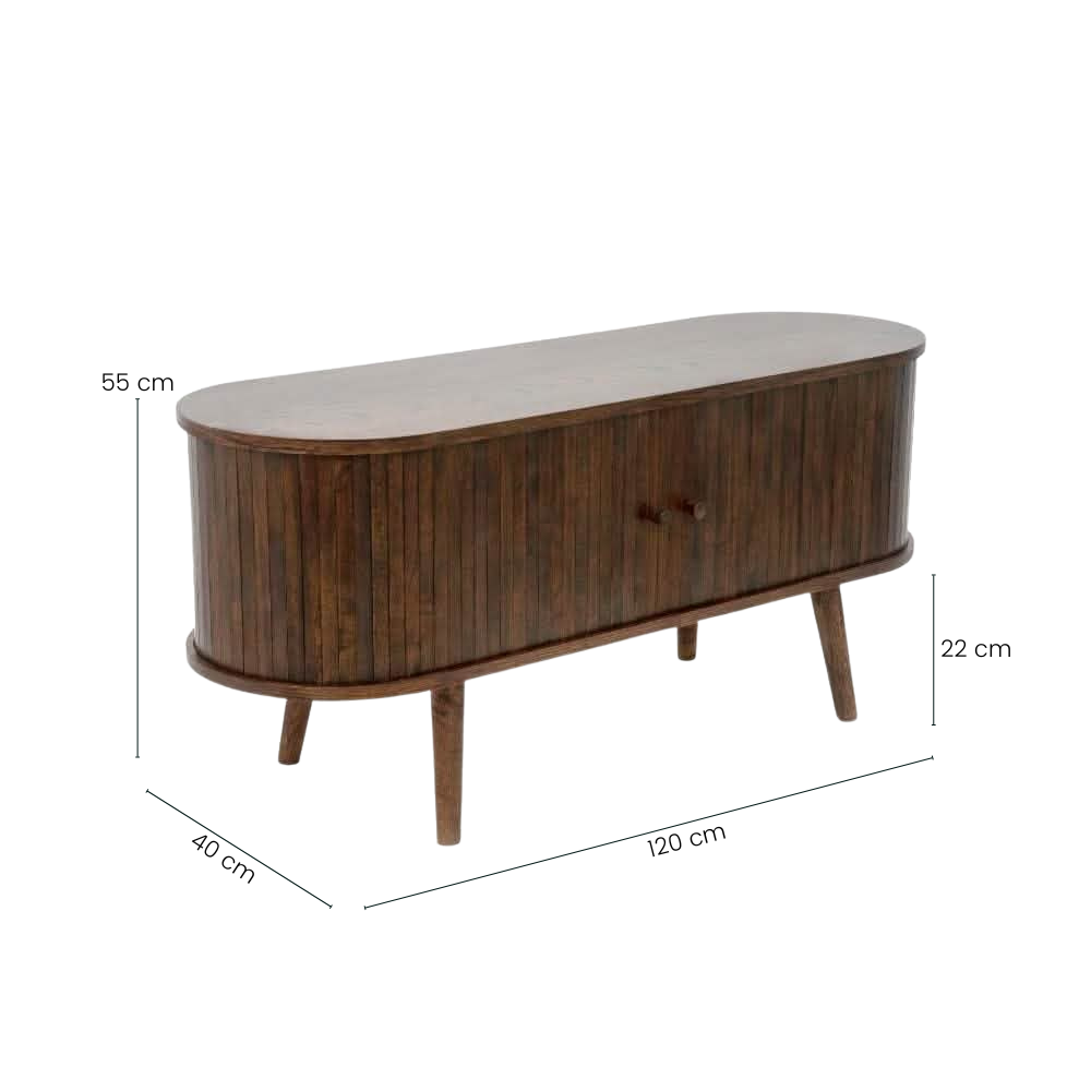 Trewood TV bord - 120 cm - Smoked Eg