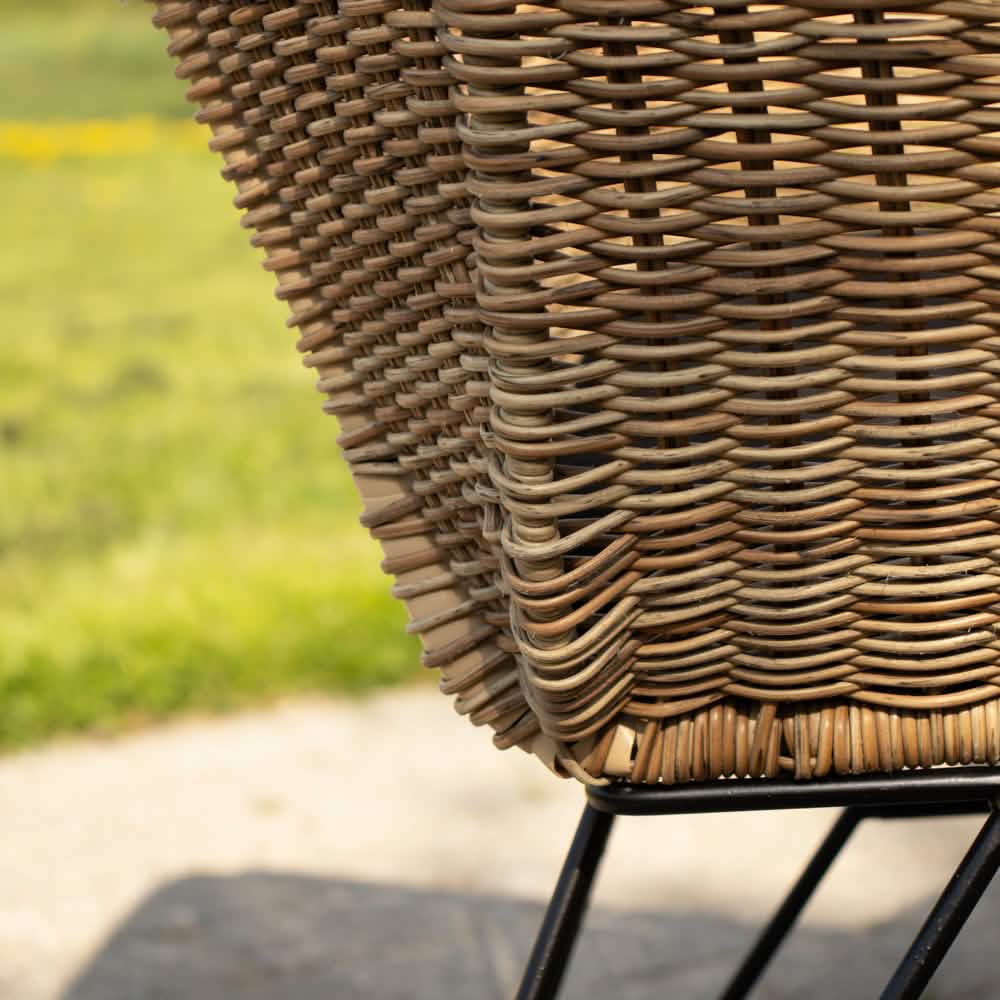 Sandefjord Havestol - Natur Rattan inkl. sort hynde