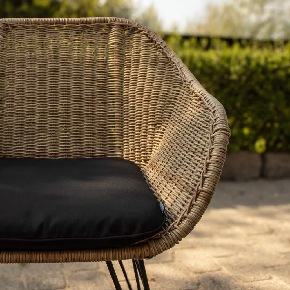 Sandefjord Havestol - Natur Rattan inkl. sort hynde