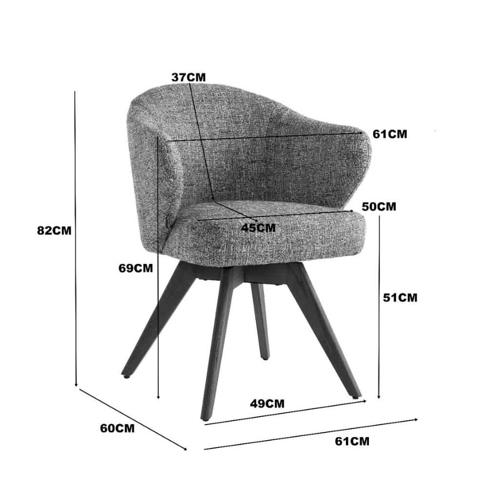 Verdal Spisebordsstol i Beige Bouclé m. Smoked eg ben