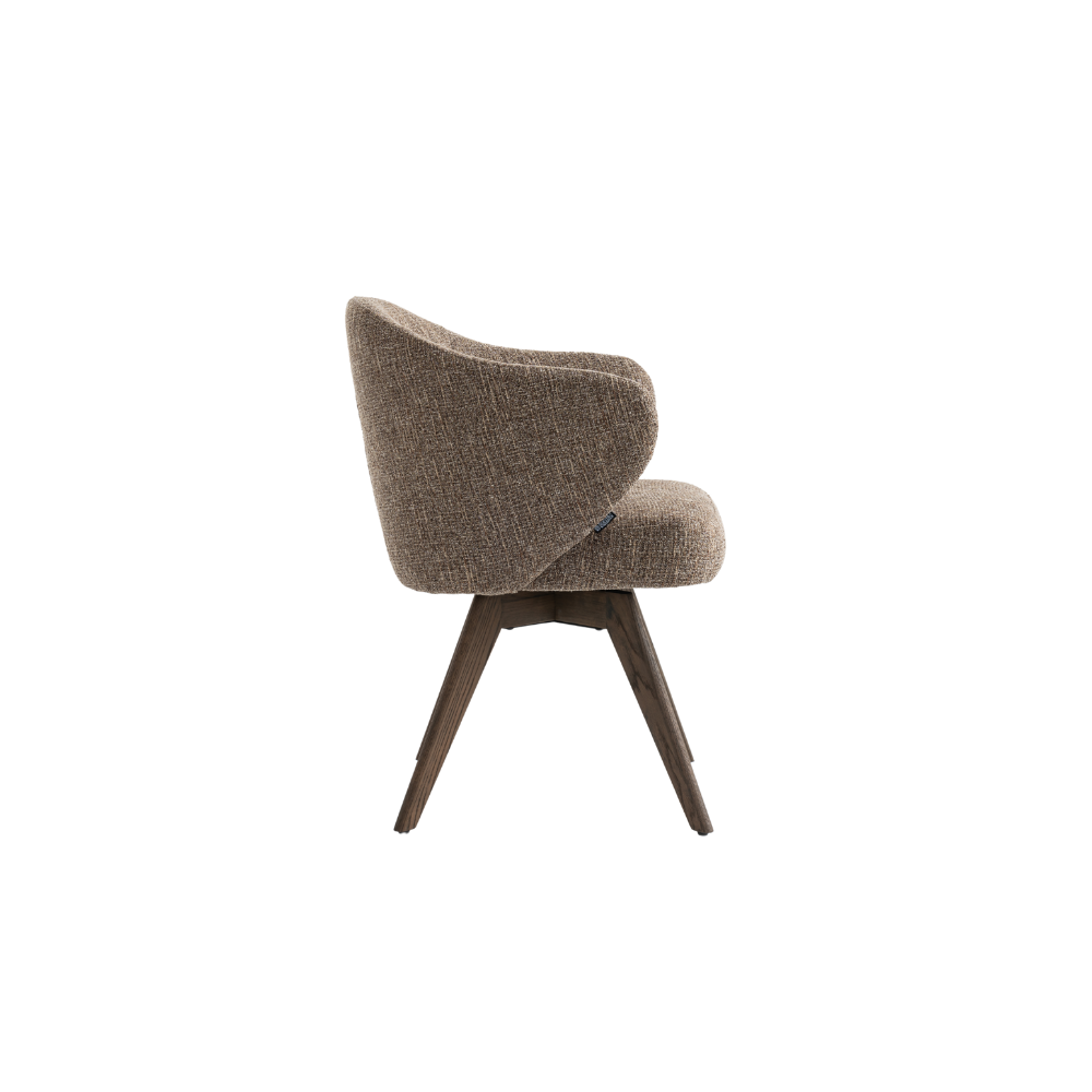 Verdal Spisebordsstol i Brun Bouclé m. Smoked eg ben