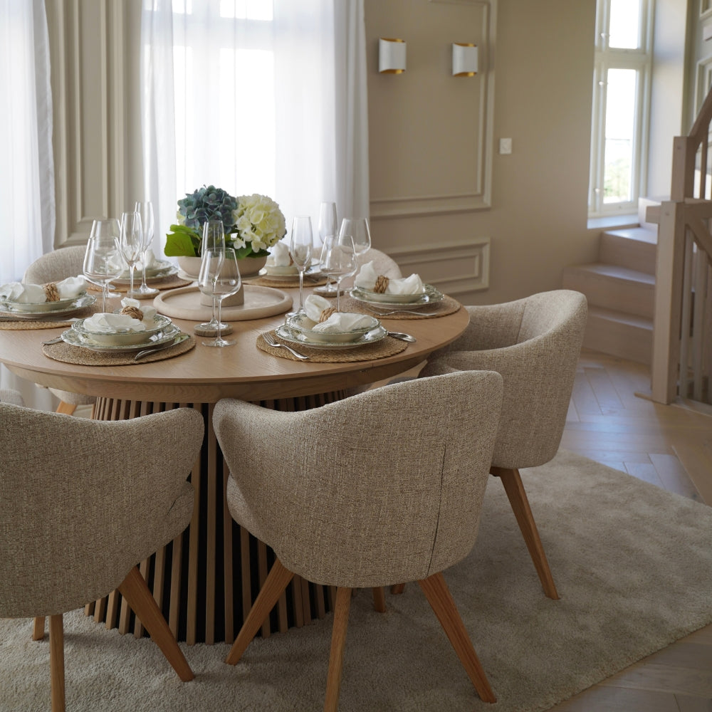 Verdal Spisebordsstol - Beige Bouclé m. Natur Eg Ben