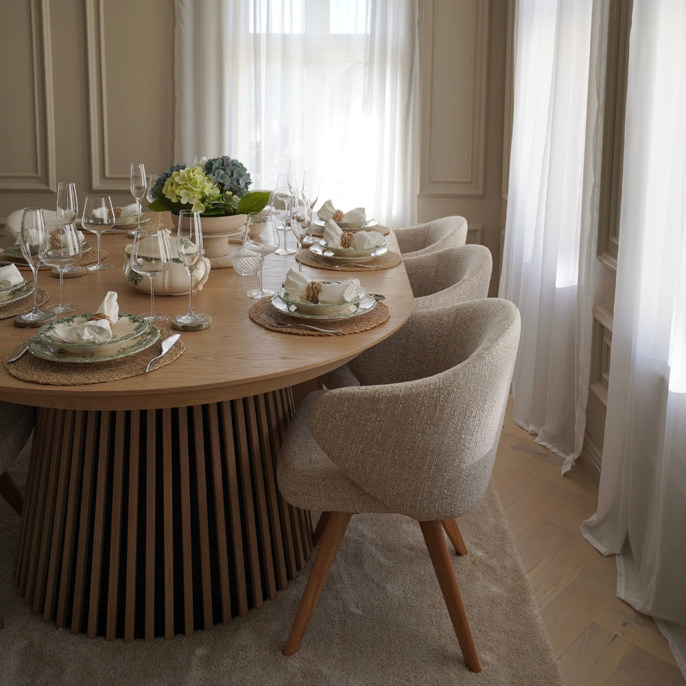 Verdal Spisebordsstol - Beige Bouclé m. Natur Eg Ben