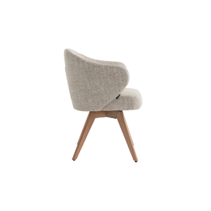 Verdal Spisebordsstol i Beige Bouclé m. Natur eg ben