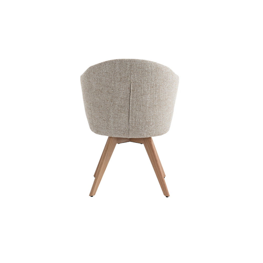 Verdal Spisebordsstol i Beige Bouclé m. Natur eg ben